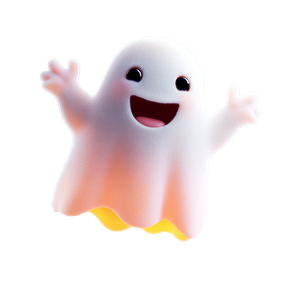 Cute Ghost Cartoon V2 Vinyl Car Decal Sticker – Waterproof & UV-Resistant 3.4133333333333336"