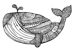 Boho Whale Drawing Vinyl Car Decal Sticker – Waterproof & UV-Resistant 6.0
