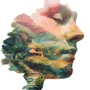 Calm Watercolor Face V3 Vinyl Car Decal Sticker – Waterproof & UV-Resistant 6.826666666666667"