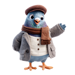 Humanoid Pigeon Character Vinyl Car Decal Sticker – Waterproof & UV-Resistant 3.4133333333333336"
