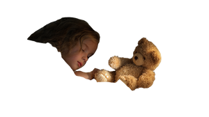 Sleeping Girl And Teddy Vinyl Car Decal Sticker – Waterproof & UV-Resistant 5.4