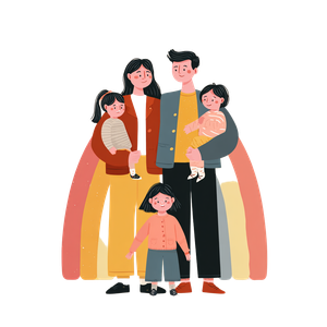 Happy Family Illustration V12 Vinyl Car Decal Sticker – Waterproof & UV-Resistant 3.4133333333333336"