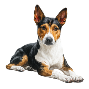 Tricolor Basenji Dog Vinyl Car Decal Sticker – Waterproof & UV-Resistant 3.4133333333333336"