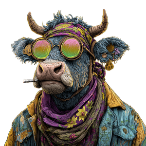 Stoner Cow V2 Vinyl Car Decal Sticker – Waterproof & UV-Resistant 3.4133333333333336"