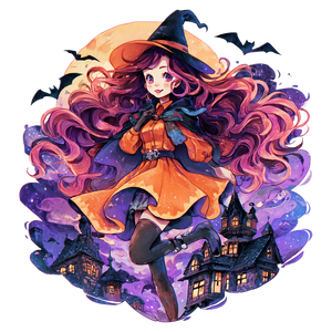 Anime Halloween Witch Vinyl Car Decal Sticker – Waterproof & UV-Resistant 6.826666666666667"