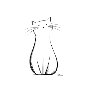 Anthropomorphic Cat Drawing Vinyl Car Decal Sticker – Waterproof & UV-Resistant 3.4133333333333336"