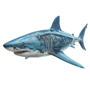 Scientific Shark Rendering Vinyl Car Decal Sticker – Waterproof & UV-Resistant 6.826666666666667"