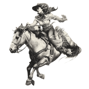 Vintage Cowgirl Rider V6 Vinyl Car Decal Sticker – Waterproof & UV-Resistant 3.4133333333333336"