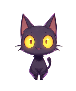 Chibi Shadow Cat Vinyl Car Decal Sticker – Waterproof & UV-Resistant 8.0"