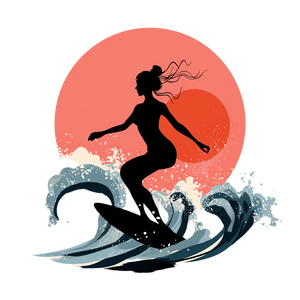 Surfing Silhouette V4 Vinyl Car Decal Sticker – Waterproof & UV-Resistant 6.826666666666667"