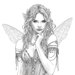 Fairy Coloring Page V4 Vinyl Car Decal Sticker – Waterproof & UV-Resistant 3.4133333333333336"