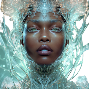 Biomechanical African Goddess Vinyl Car Decal Sticker – Waterproof & UV-Resistant 6.826666666666667"