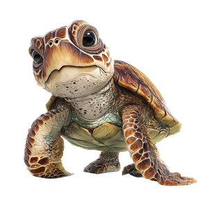 Hawaiian Turtle Caricature V2 Vinyl Car Decal Sticker – Waterproof & UV-Resistant 3.4133333333333336"