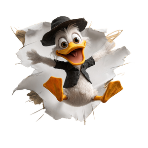 Cartoon Duck Jumping Vinyl Car Decal Sticker – Waterproof & UV-Resistant 3.4133333333333336"