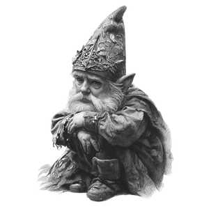 Scandinavian Gnome Drawing Vinyl Car Decal Sticker – Waterproof & UV-Resistant 3.4133333333333336"
