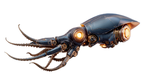 Mechanical Sci-Fi Squid Vinyl Car Decal Sticker – Waterproof & UV-Resistant 2.72"