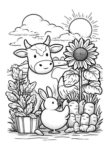 Farm Coloring Page Vinyl Car Decal Sticker – Waterproof & UV-Resistant 8.213333333333333"