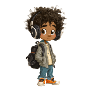 Curly-Haired Boy V5 Vinyl Car Decal Sticker – Waterproof & UV-Resistant 3.4133333333333336"
