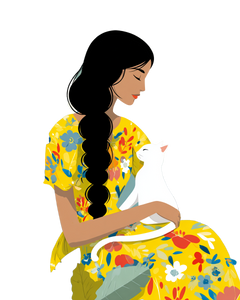 Girl With Cat V77 Vinyl Car Decal Sticker – Waterproof & UV-Resistant 4.0"