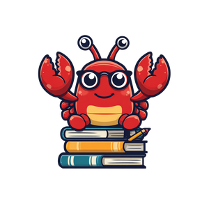 Cartoon Lobster Scholar V4 Vinyl Car Decal Sticker – Waterproof & UV-Resistant 3.4133333333333336"