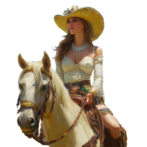 Opulent Cowgirl Riding V3 Vinyl Car Decal Sticker – Waterproof & UV-Resistant 3.4133333333333336"