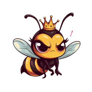 Angry Queen Bee V2 Vinyl Car Decal Sticker – Waterproof & UV-Resistant 3.4133333333333336"