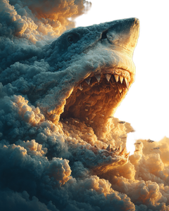 Surrealism Shark Vinyl Car Decal Sticker – Waterproof & UV-Resistant 4.0"