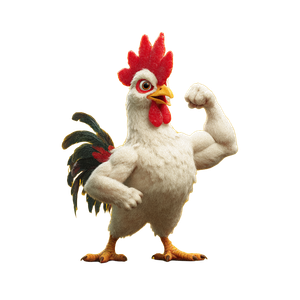 Buff Chicken Flexing Vinyl Car Decal Sticker – Waterproof & UV-Resistant 3.4133333333333336"