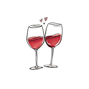 Wine Glasses Illustration V2 Vinyl Car Decal Sticker – Waterproof & UV-Resistant 3.4133333333333336"