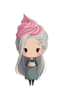 Chibi Cream Hair V2 Vinyl Car Decal Sticker – Waterproof & UV-Resistant 4.4