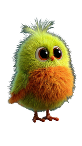 Fluffy Cartoon Bird V2 Vinyl Car Decal Sticker – Waterproof & UV-Resistant 4.8533333333333335"