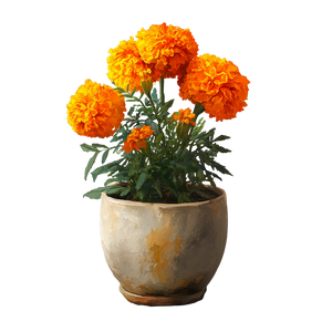 Marigold Flower Pot Vinyl Car Decal Sticker – Waterproof & UV-Resistant 3.4133333333333336"