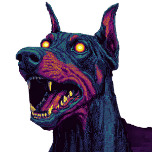 Glowing Doberman Head V2 Vinyl Car Decal Sticker – Waterproof & UV-Resistant 3.4133333333333336"