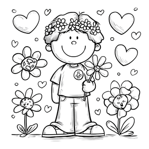 Hippie Boy Coloring Vinyl Car Decal Sticker – Waterproof & UV-Resistant 3.4133333333333336"