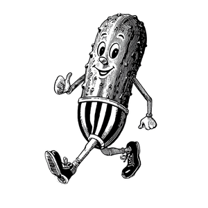 Anthropomorphic Pickle V2 Vinyl Car Decal Sticker – Waterproof & UV-Resistant 3.4133333333333336"