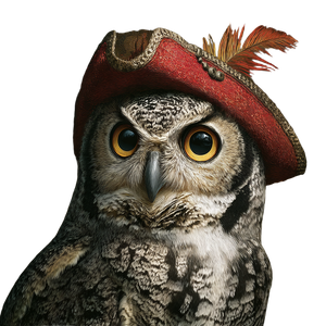 Pirate Owl Painting V2 Vinyl Car Decal Sticker – Waterproof & UV-Resistant 3.4133333333333336"