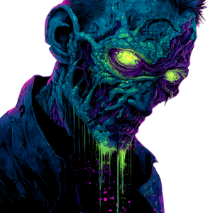 Neon Zombie V2 Vinyl Car Decal Sticker – Waterproof & UV-Resistant 6.826666666666667"