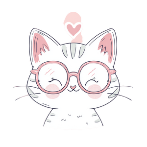 Nerdy Sanrio Cat Vinyl Car Decal Sticker – Waterproof & UV-Resistant 6.826666666666667"