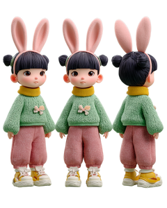 Chibi 3D Model V3 Vinyl Car Decal Sticker – Waterproof & UV-Resistant 4.0"