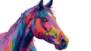 Colorful Horse Portrait V2 Vinyl Car Decal Sticker – Waterproof & UV-Resistant 5.4