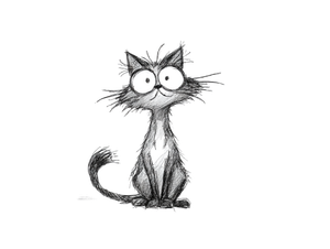 Quirky Cartoon Cat V4 Vinyl Car Decal Sticker – Waterproof & UV-Resistant 6.1866666666666665"