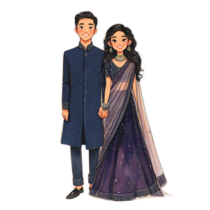 Indian Wedding Couple V9 Vinyl Car Decal Sticker – Waterproof & UV-Resistant 3.4133333333333336"