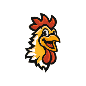 Smiling Chicken Mascot Vinyl Car Decal Sticker – Waterproof & UV-Resistant 3.4133333333333336"