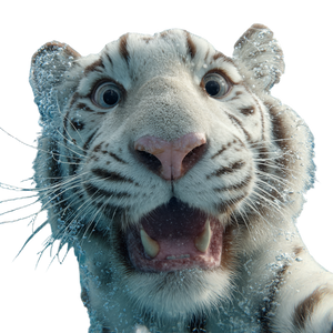 Underwater Tiger Selfie V2 Vinyl Car Decal Sticker – Waterproof & UV-Resistant 3.4133333333333336"