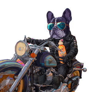 Biker Bulldog Adventure V2 Vinyl Car Decal Sticker – Waterproof & UV-Resistant 3.4133333333333336"