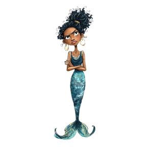 Annoyed Cartoon Mermaid Vinyl Car Decal Sticker – Waterproof & UV-Resistant 3.4133333333333336"
