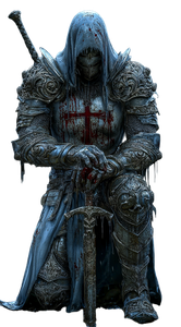 Wounded Templar Knight Vinyl Car Decal Sticker – Waterproof & UV-Resistant 9.813333333333333"