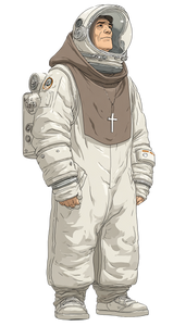 Astronaut Monk Vinyl Car Decal Sticker – Waterproof & UV-Resistant 4.8533333333333335"