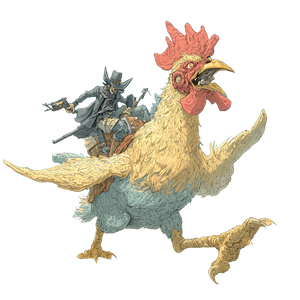 Cowboy Chicken Ride V2 Vinyl Car Decal Sticker – Waterproof & UV-Resistant 3.4133333333333336"