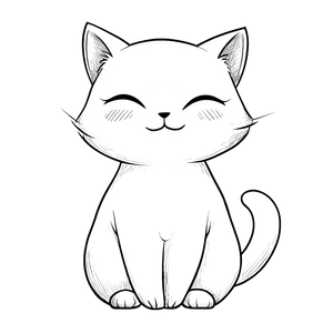 Kawaii Cat Coloring V3 Vinyl Car Decal Sticker – Waterproof & UV-Resistant 3.4133333333333336"